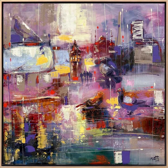 Soyut Galatanın Yansımaları Yağlı Boya Tablosu