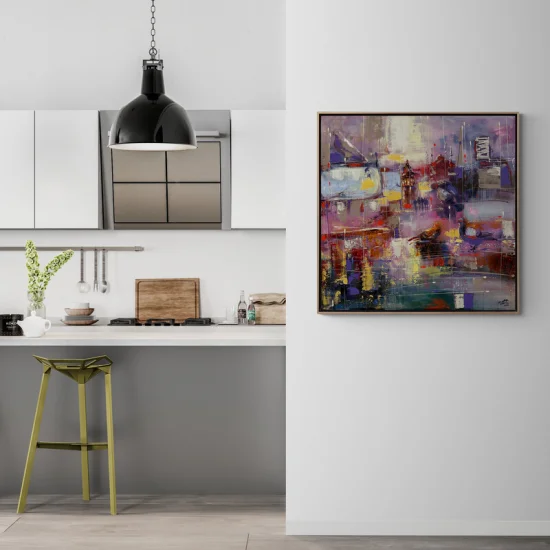 Soyut Galatanın Yansımaları Yağlı Boya Tablosu