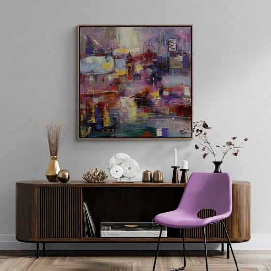 Soyut Galatanın Yansımaları Yağlı Boya Tablosu