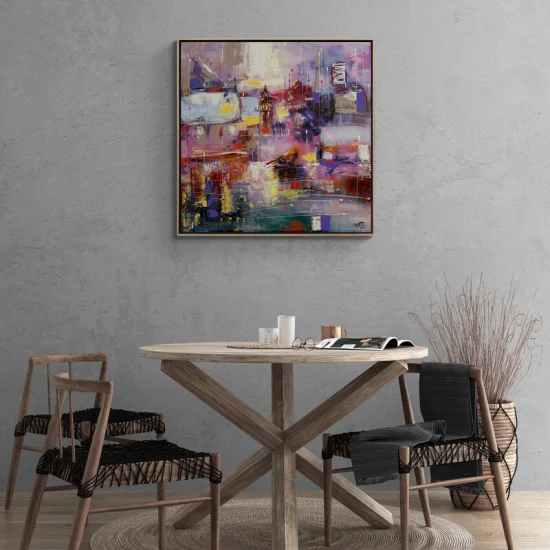 Soyut Galatanın Yansımaları Yağlı Boya Tablosu