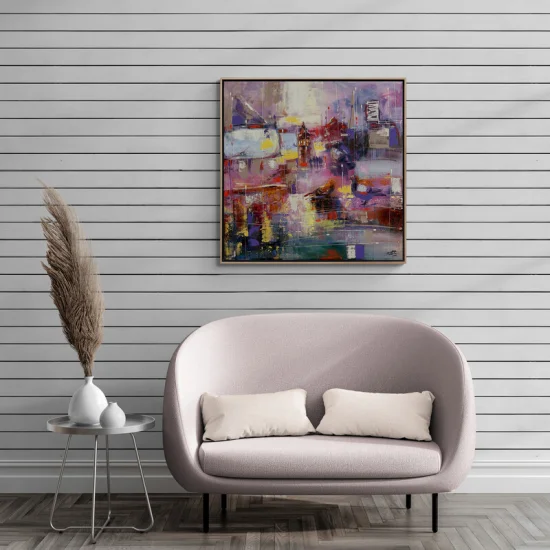 Soyut Galatanın Yansımaları Yağlı Boya Tablosu