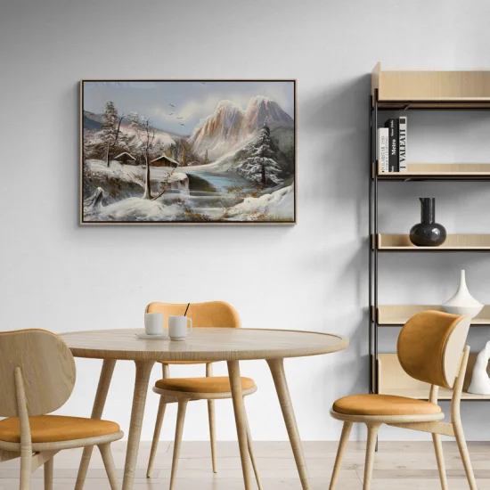 Snowy Peaks Oil Painting