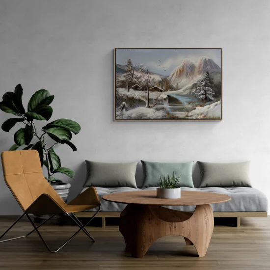 Snowy Peaks Oil Painting