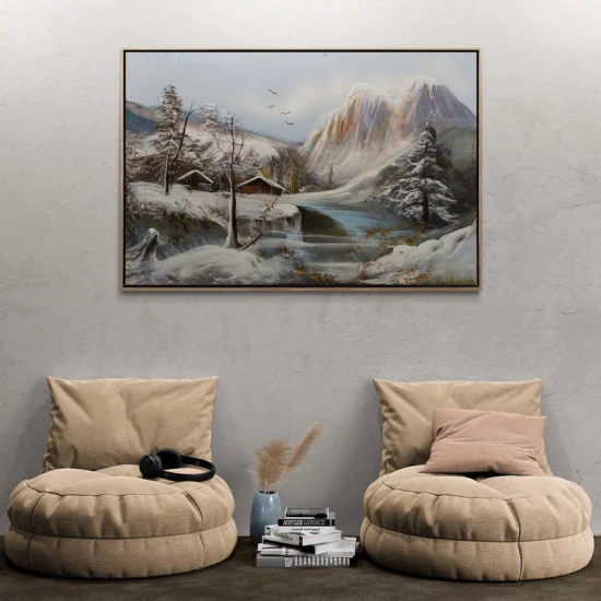 Snowy Peaks Oil Painting