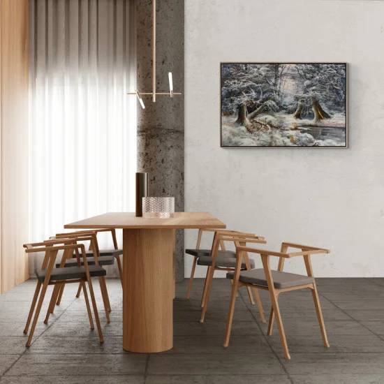 Snow Covered Forest Oil Painting