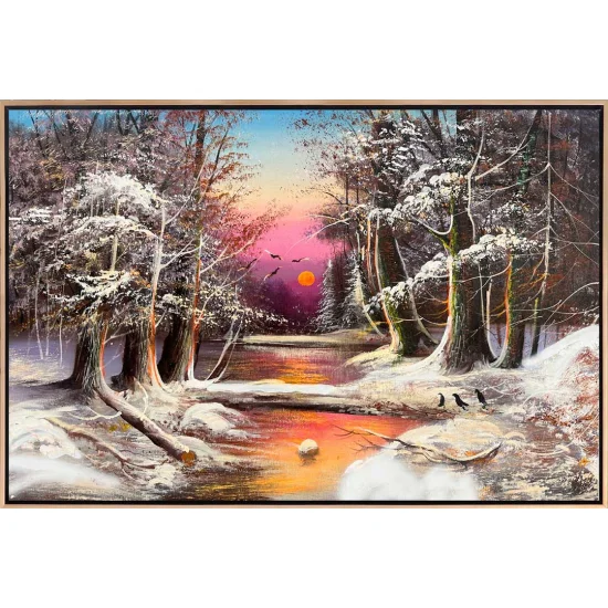 Kışın Büyülü Yansımaları Yağlı Boya Tablosu