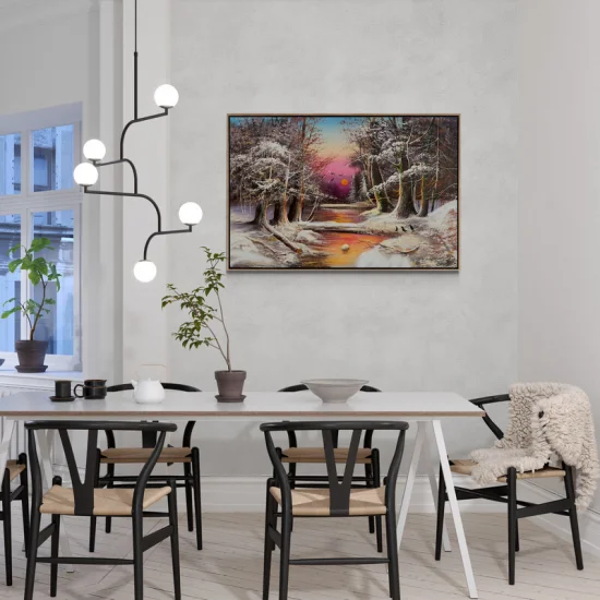 Kışın Büyülü Yansımaları Yağlı Boya Tablosu