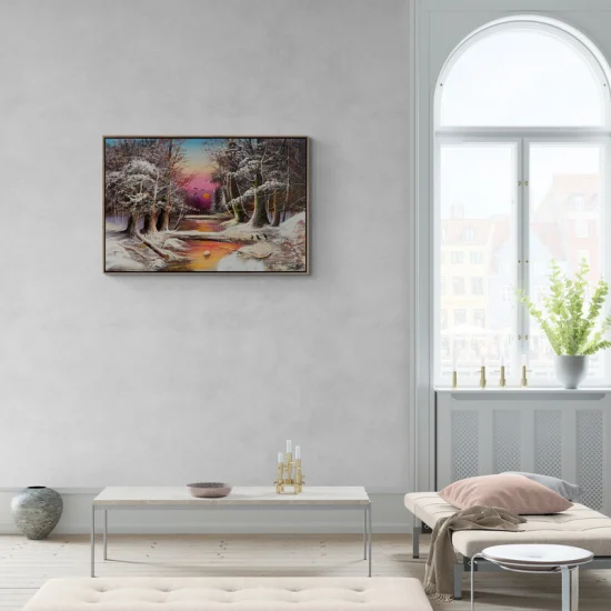 Kışın Büyülü Yansımaları Yağlı Boya Tablosu