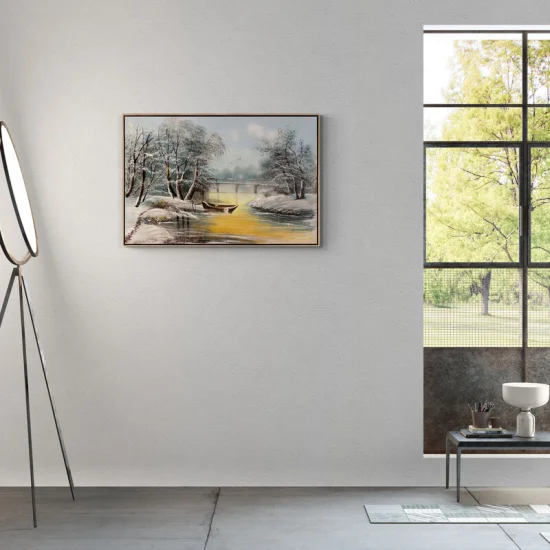 Icy River Oil Painting