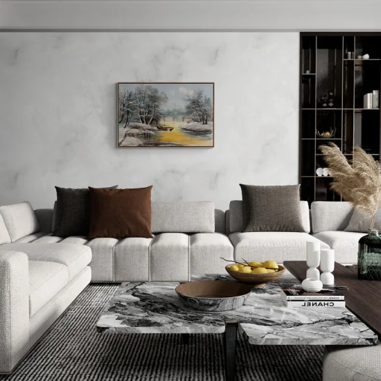 Icy River Oil Painting