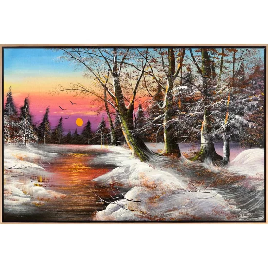 Snow Dancing Trees Oil Painting