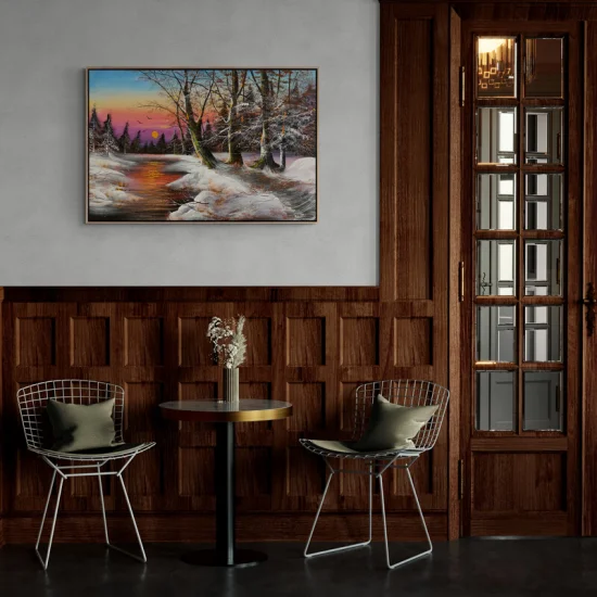 Snow Dancing Trees Oil Painting