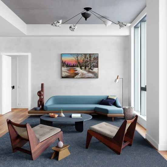 Snow Dancing Trees Oil Painting