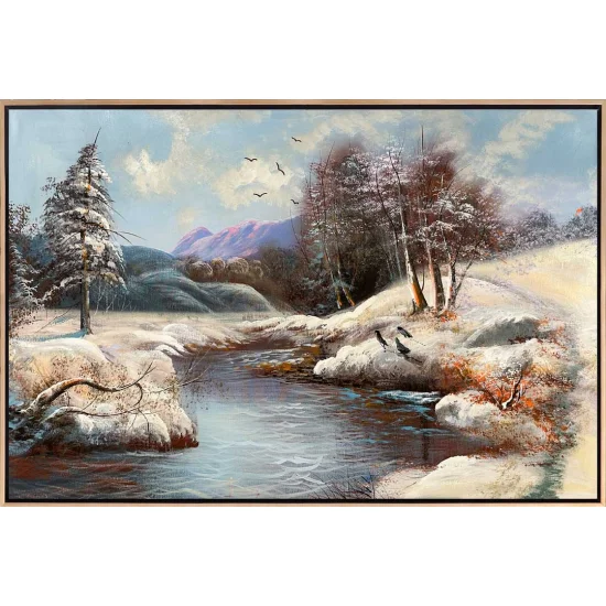 Nature Oil Painting Under a White Cover