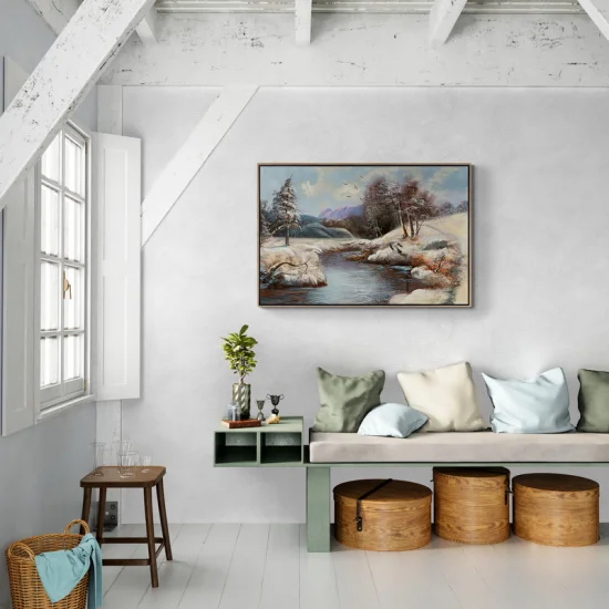 Nature Oil Painting Under a White Cover