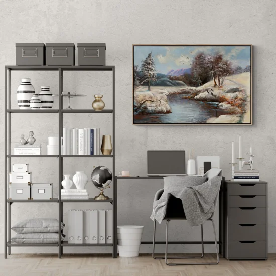 Nature Oil Painting Under a White Cover