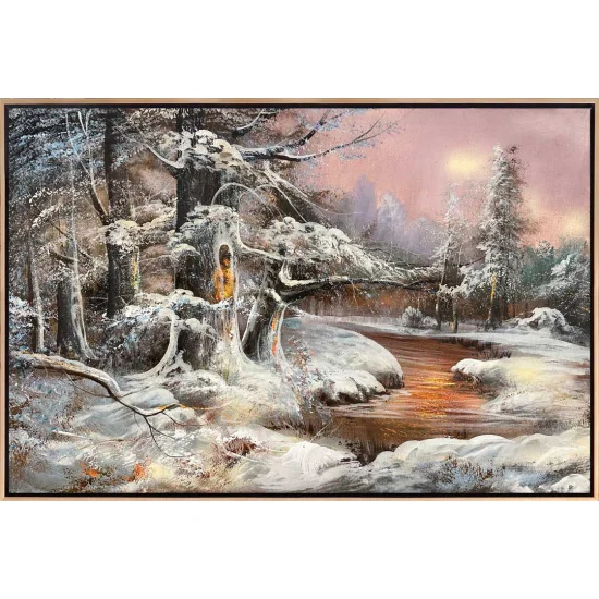 Kışın Büyüsü Yağlı Boya Tablosu