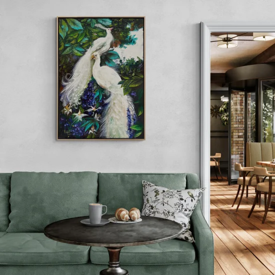 Tavus Kuşlarının Masalı Yağlı Boya Tablosu