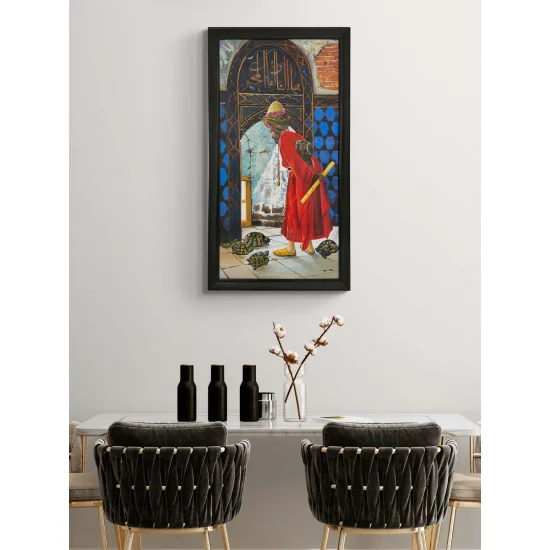 Kaplumbağa Terbiyecisi Yağlı Boya Tablosu