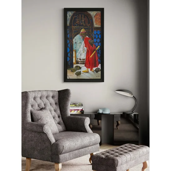 Kaplumbağa Terbiyecisi Yağlı Boya Tablosu