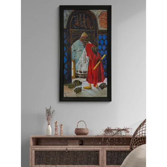 Kaplumbağa Terbiyecisi Yağlı Boya Tablosu