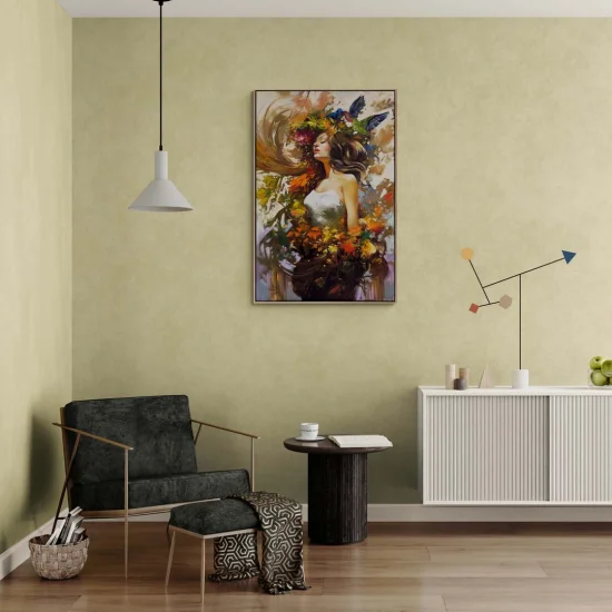 Spring Oil Painting of the Flower Girl