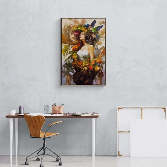 Spring Oil Painting of the Flower Girl