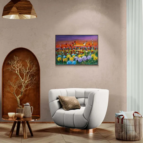 Hydrangeas and Poppies Oil Painting