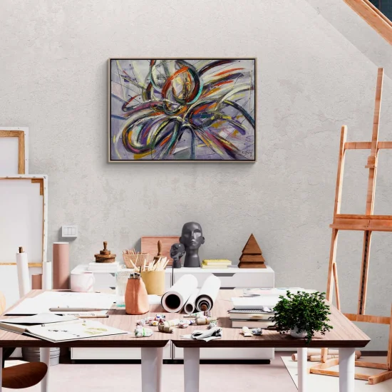 Soyut Geçitler Yağlı Boya Tablosu