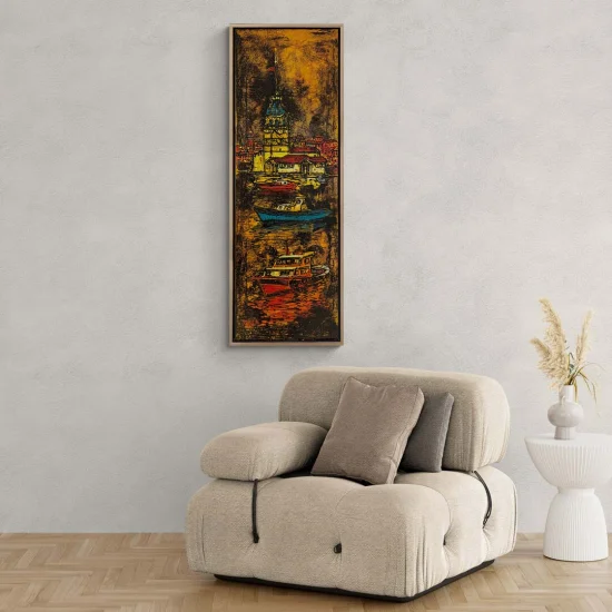 Maidens Tower and Sailor Boats Oil Painting