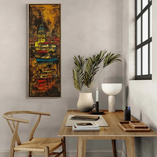 Maidens Tower and Sailor Boats Oil Painting