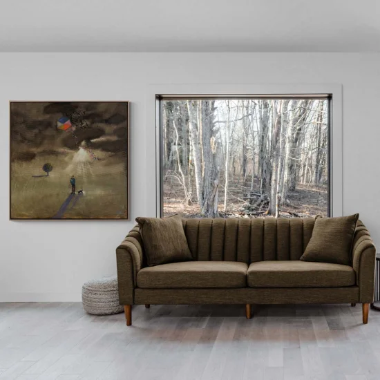 Uçurtmalı Çocuk Yağlı Boya Tablosu