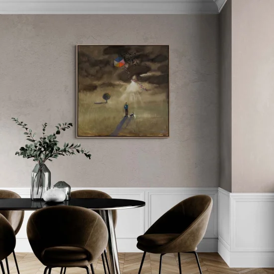 Uçurtmalı Çocuk Yağlı Boya Tablosu