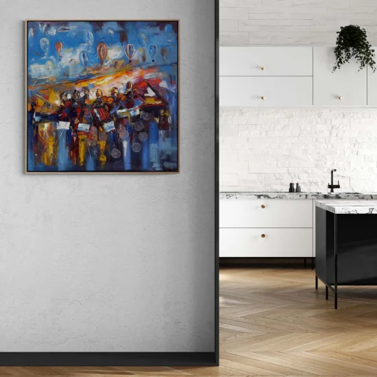 Soyut Senfoni Yağlı Boya Tablosu