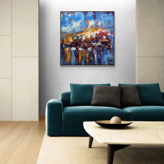 Soyut Senfoni Yağlı Boya Tablosu