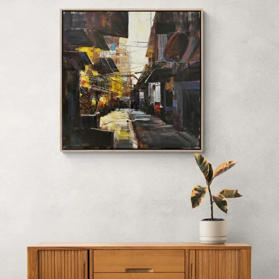 Historical Street Traces Oil Painting