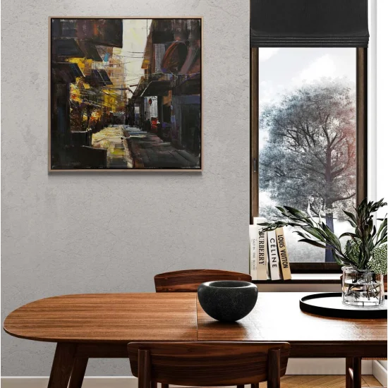 Historical Street Traces Oil Painting