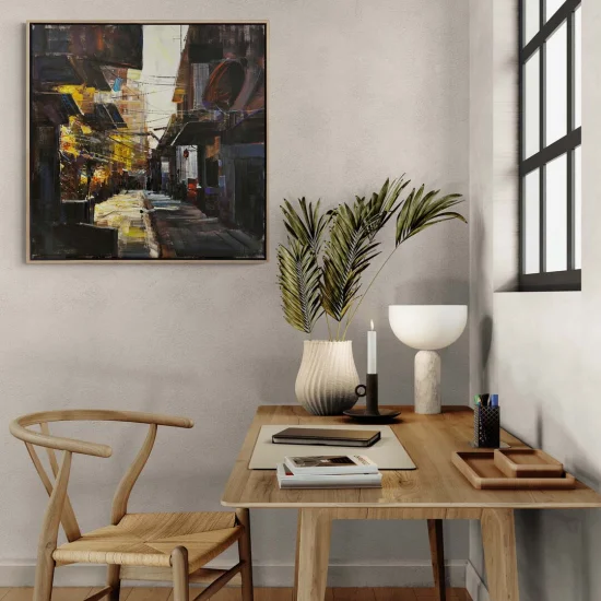 Historical Street Traces Oil Painting