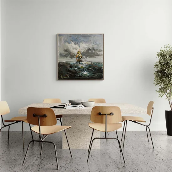 Dalga ve Rüzgar Yağlı Boya Tablosu