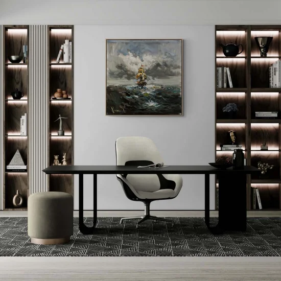 Dalga ve Rüzgar Yağlı Boya Tablosu