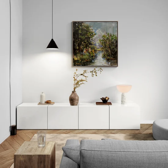 Cool Lakeside Oil Painting