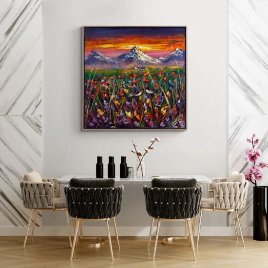 Poppy Garden at Sunset Oil Painting