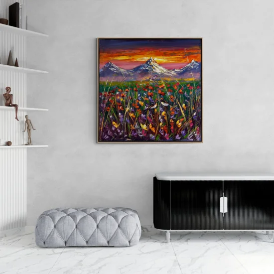 Poppy Garden at Sunset Oil Painting