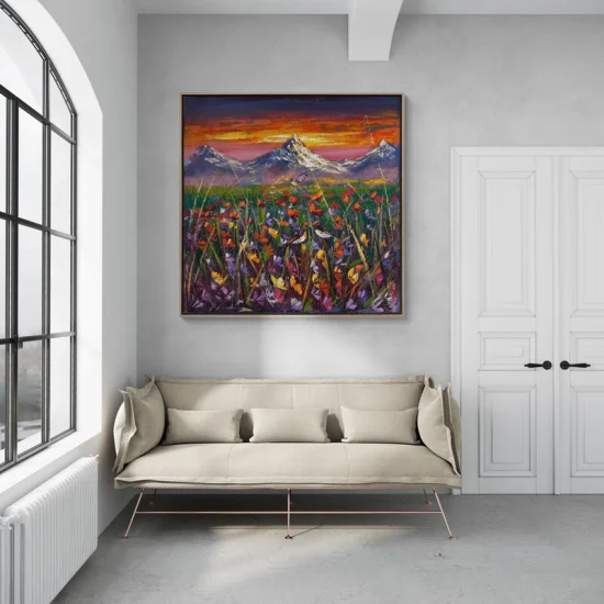 Poppy Garden at Sunset Oil Painting