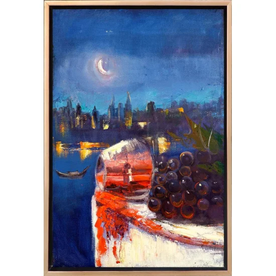 Kırmızı Şarap Rüyası Yağlı Boya Tablosu