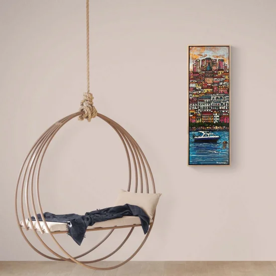 Boğazın Renkli Ritmi Yağlı Boya Tablosu