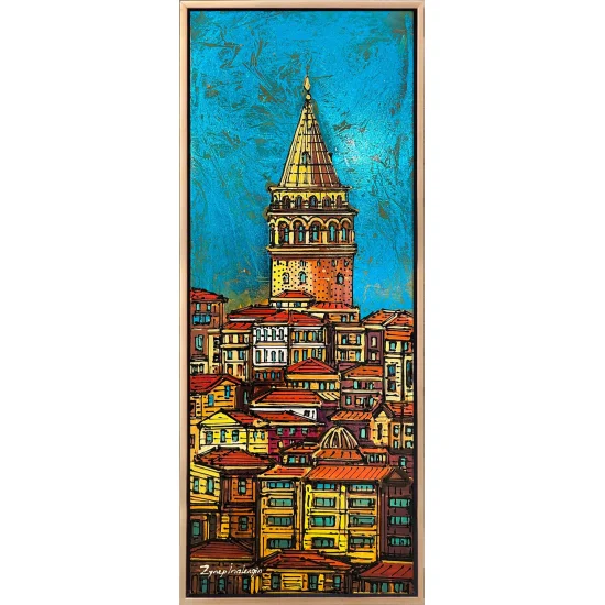 Sıcak Renkler ve Galata Yağlı Boya Tablosu