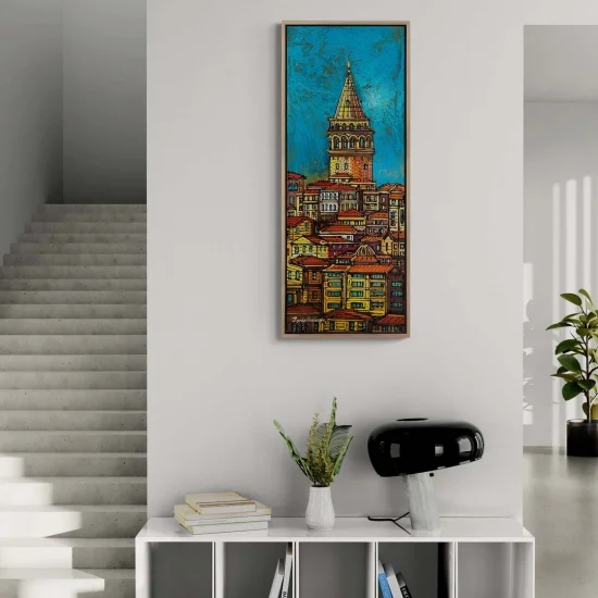 Sıcak Renkler ve Galata Yağlı Boya Tablosu