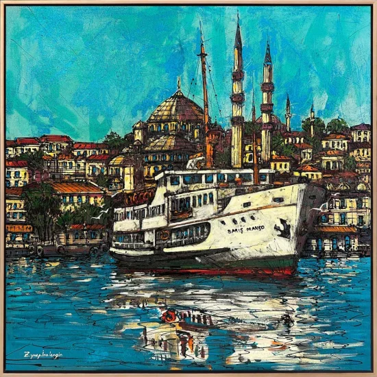 Colorful Bosphorus Landscape Oil Painting