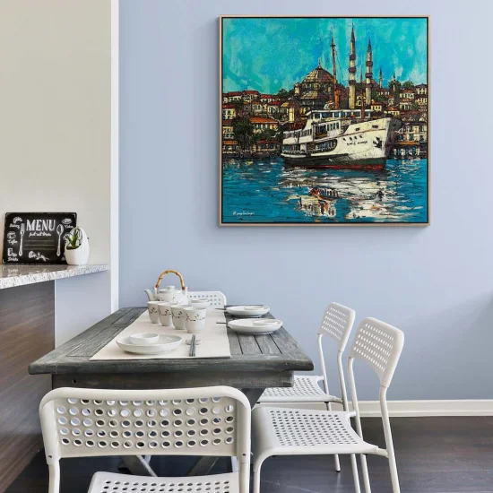 Colorful Bosphorus Landscape Oil Painting